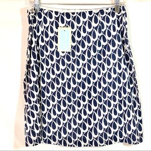 *3/$15 NWT Navy Blue & White Needham Lane Print Skirt 8